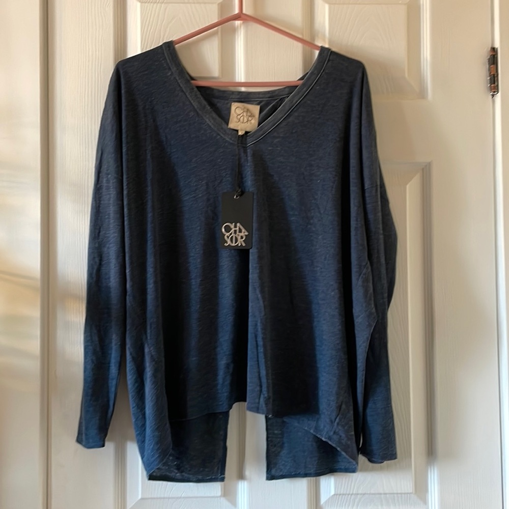 Chaser burnout tulip back long sleeve tee